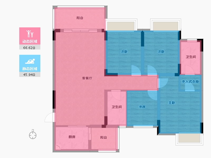 广西壮族自治区-桂林市-兴进景园-99.95-户型库-动静分区