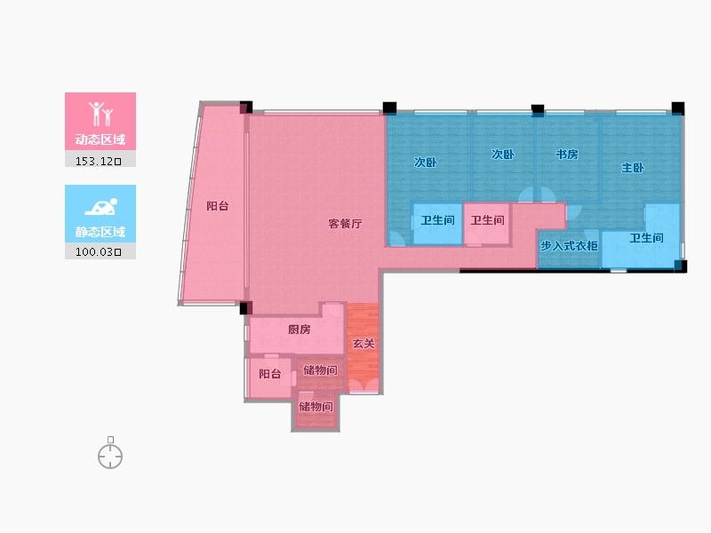 四川省-成都市-重庆来福士住宅-234.88-户型库-动静分区