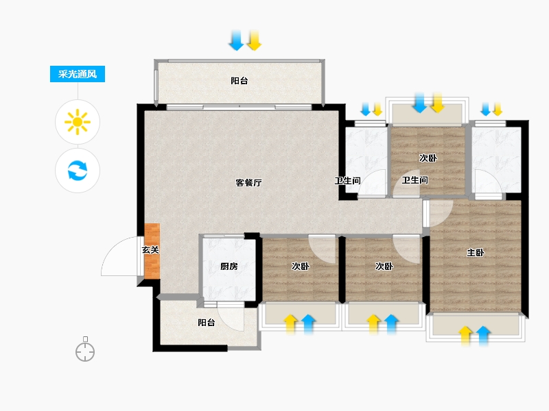 广西壮族自治区-柳州市-金科星辰-104.00-户型库-采光通风