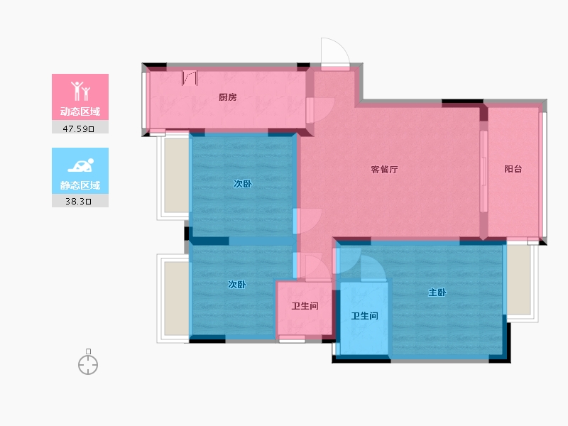 四川省-遂宁市-公园里-75.67-户型库-动静分区