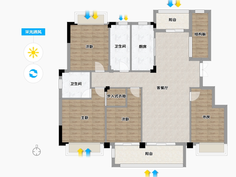 广西壮族自治区-桂林市-文源学府-128.94-户型库-采光通风