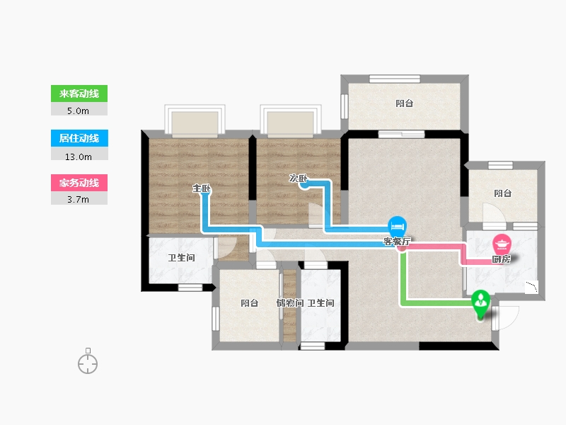 四川省-宜宾市-白沙翡翠城-76.30-户型库-动静线