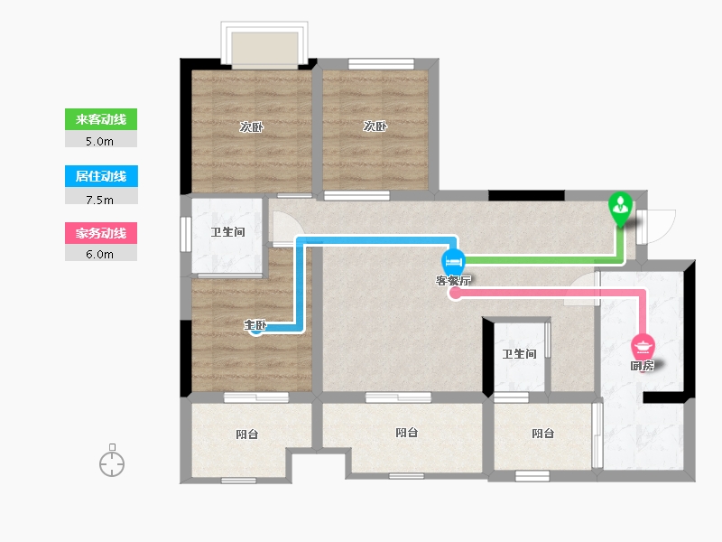 四川省-成都市-南岸华庭-78.05-户型库-动静线