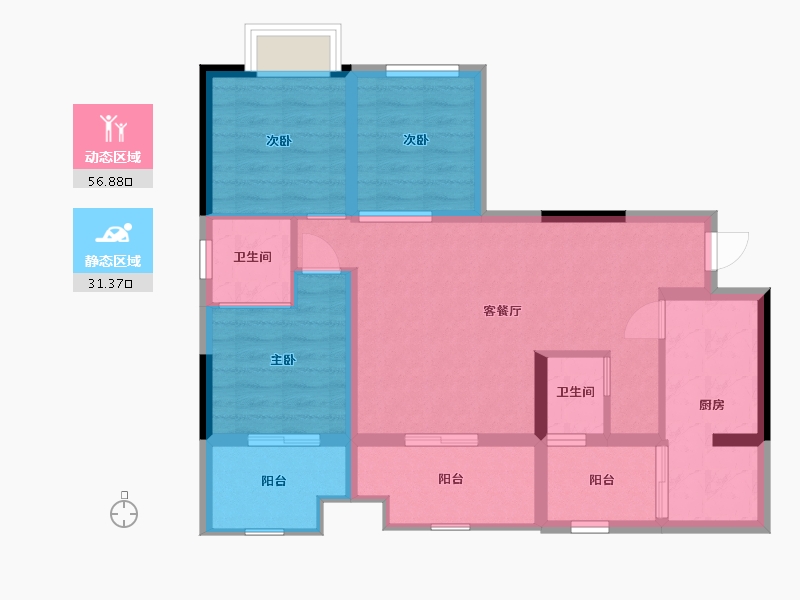 四川省-成都市-南岸华庭-78.05-户型库-动静分区