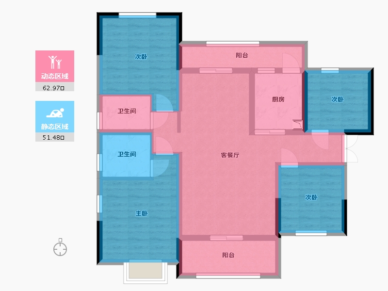 四川省-宜宾市-春天大院-101.13-户型库-动静分区