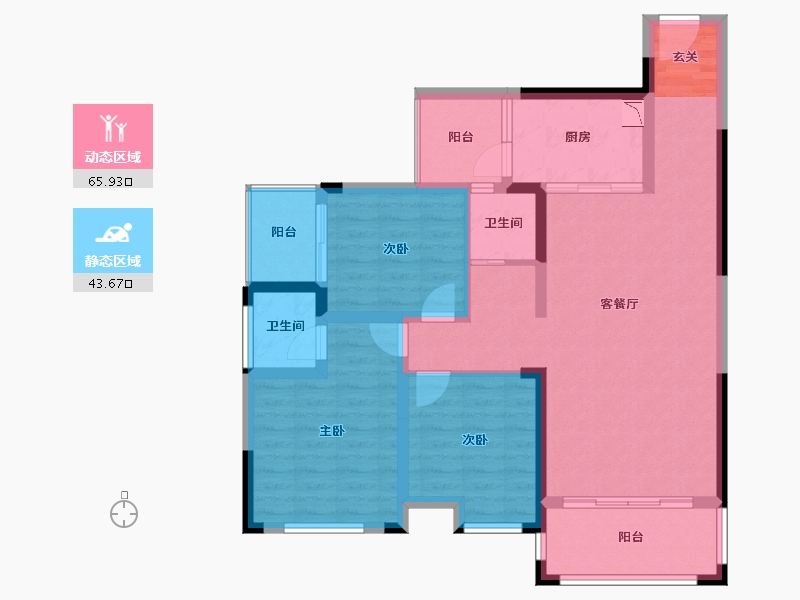 广西壮族自治区-桂林市-泰安独秀天下-97.50-户型库-动静分区