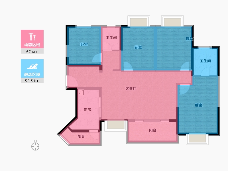 四川省-成都市-朗诗熙华府-111.19-户型库-动静分区