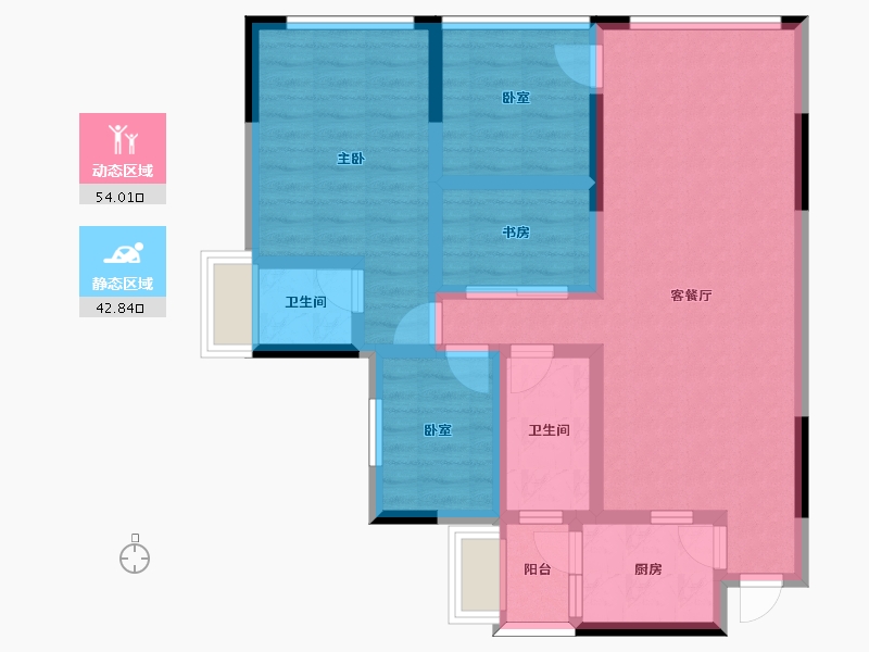 四川省-遂宁市-远升凤凰城-85.02-户型库-动静分区