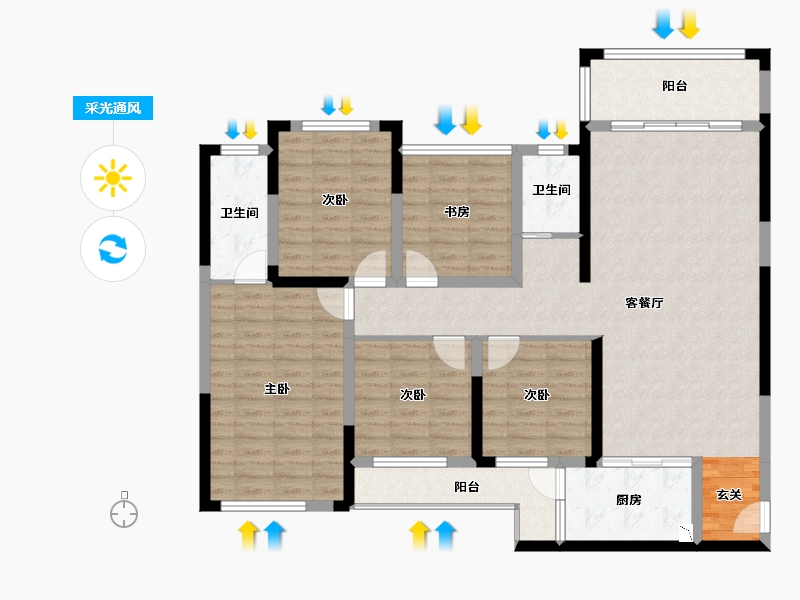 广西壮族自治区-桂林市-泰安独秀天下-127.63-户型库-采光通风