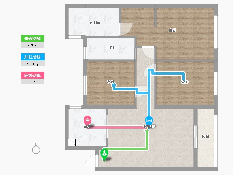 四川省-巴中市-宏地壹品广场-83.54-户型库-动静线