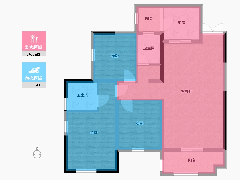 四川省-宜宾市-春天大院-85.01-户型库-动静分区