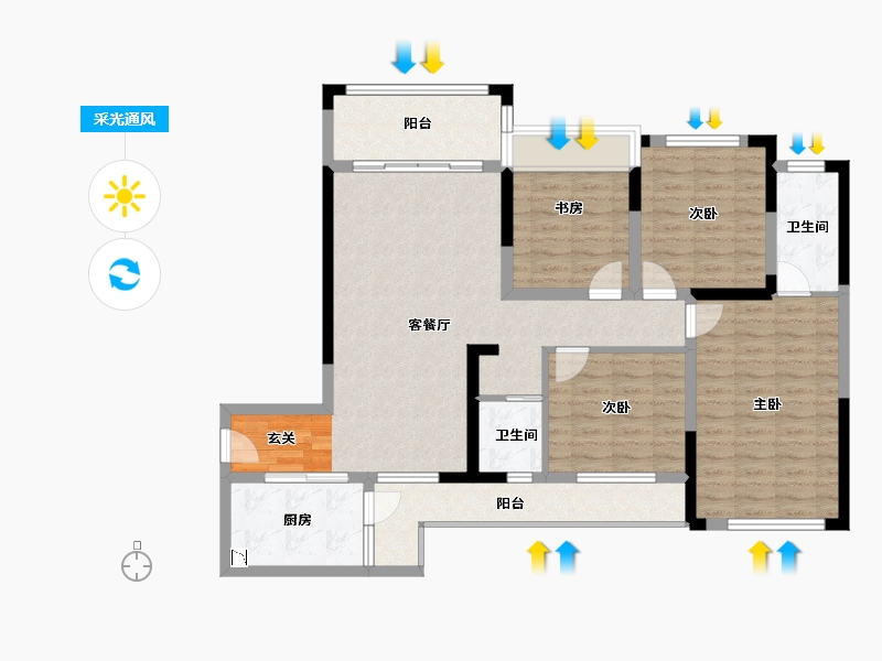 广西壮族自治区-桂林市-泰安独秀天下-108.41-户型库-采光通风