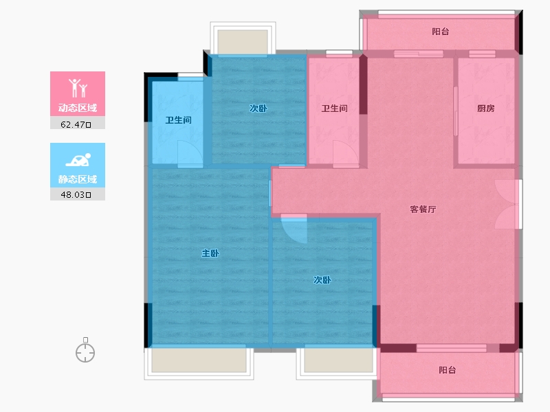 四川省-巴中市-江南尚城二期-99.57-户型库-动静分区