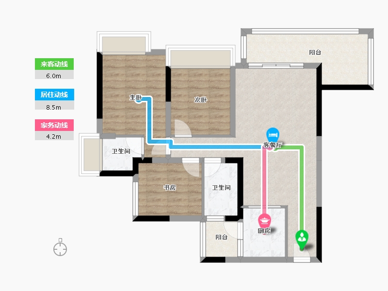 四川省-绵阳市-同立·中央23街区-82.80-户型库-动静线