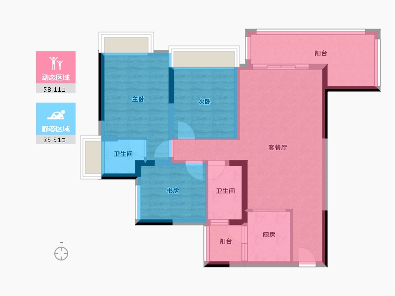 四川省-绵阳市-同立·中央23街区-82.80-户型库-动静分区