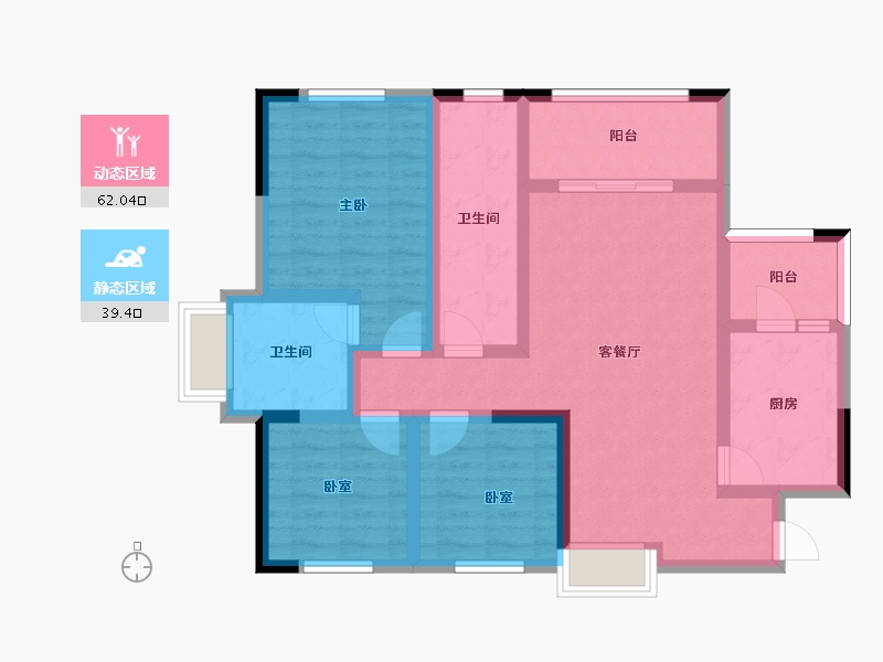 四川省-遂宁市-远升凤凰城-88.67-户型库-动静分区