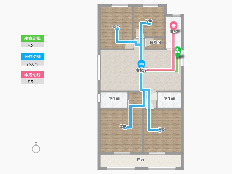 四川省-巴中市-宏地壹品广场-107.45-户型库-动静线