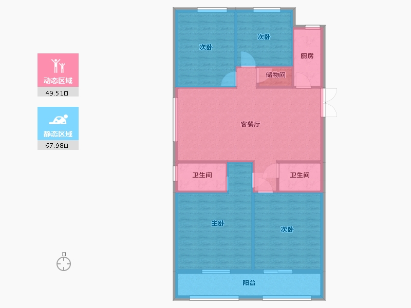 四川省-巴中市-宏地壹品广场-107.45-户型库-动静分区