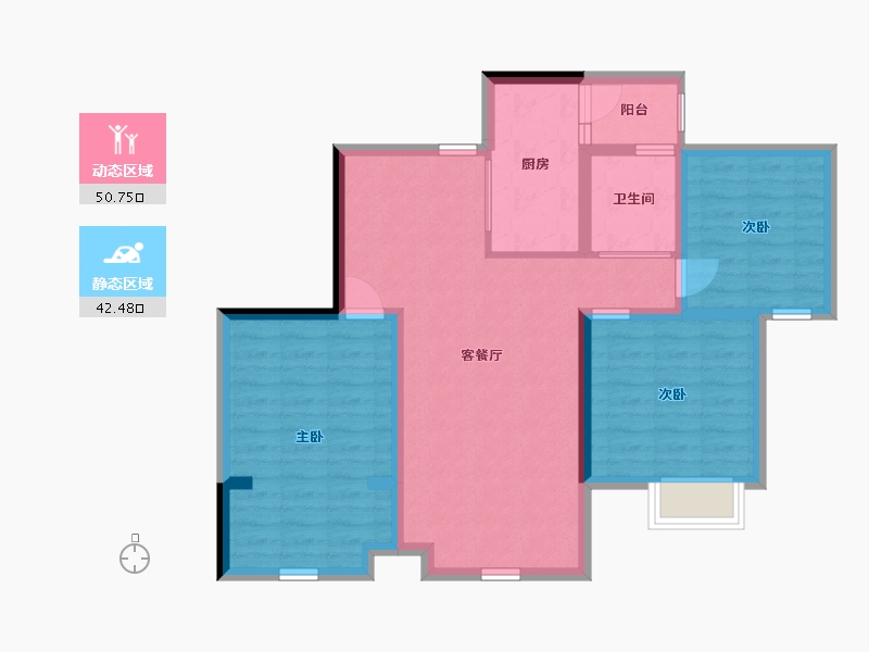 四川省-成都市-南岸华庭-83.06-户型库-动静分区