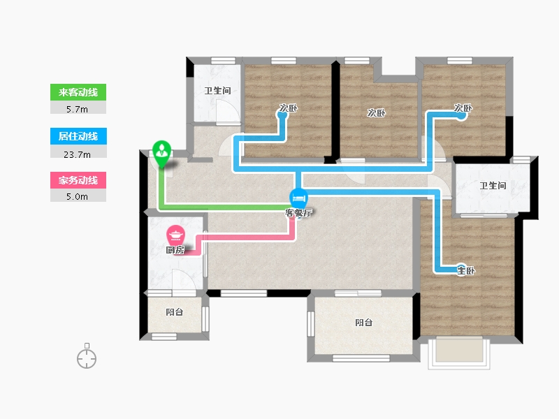 四川省-宜宾市-绿地宜宾城际空间站-89.65-户型库-动静线