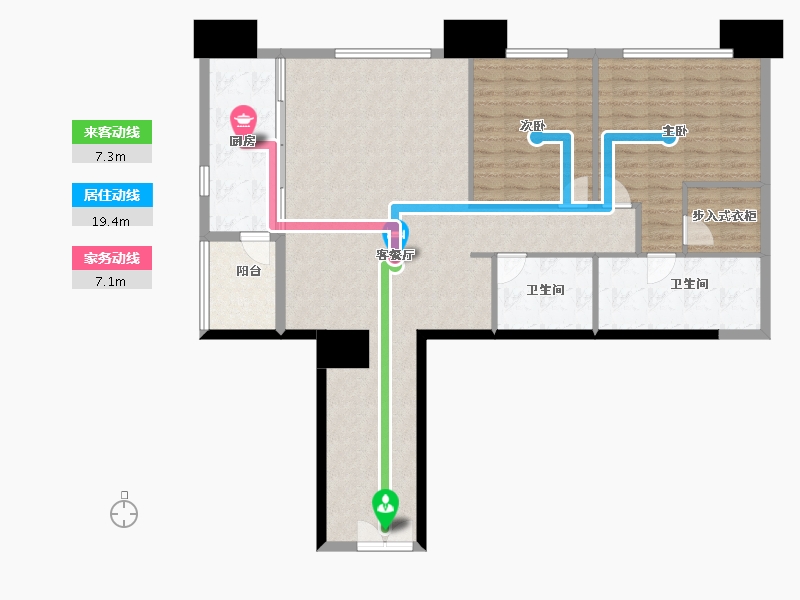 四川省-成都市-重庆来福士住宅-118.36-户型库-动静线