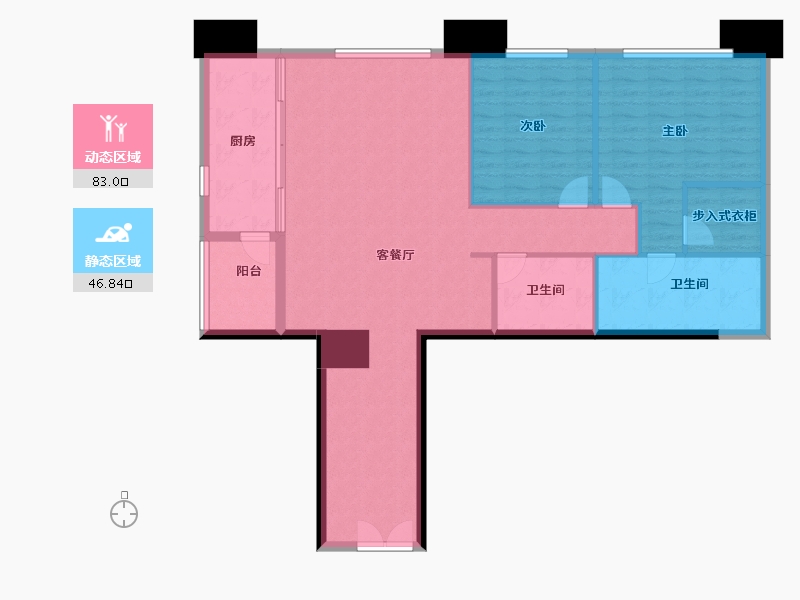 四川省-成都市-重庆来福士住宅-118.36-户型库-动静分区