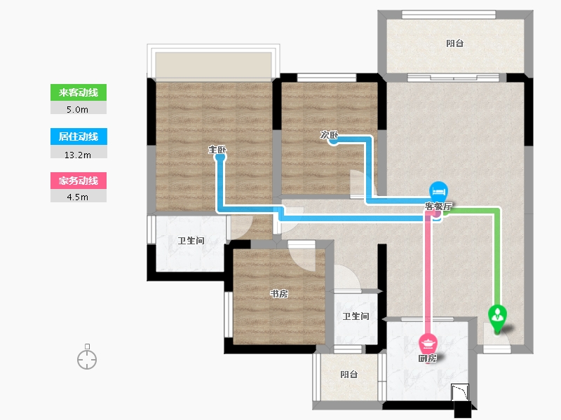 四川省-巴中市-泽尧壹品-83.52-户型库-动静线