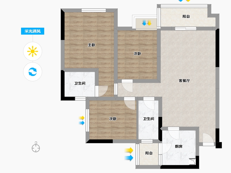 四川省-巴中市-江南尚城二期-87.01-户型库-采光通风