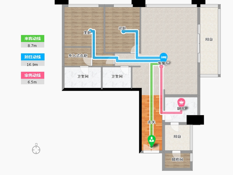 四川省-成都市-重庆来福士住宅-135.44-户型库-动静线