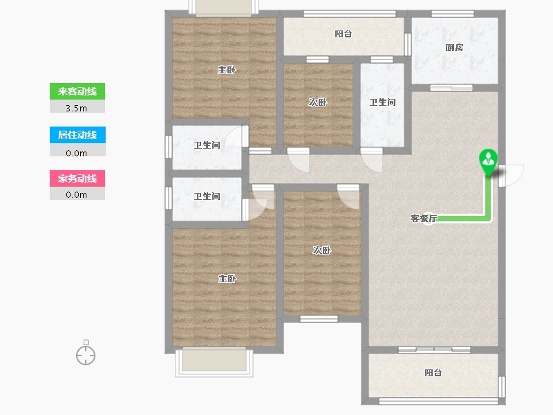 四川省-巴中市-华兴·凯莱国际-126.90-户型库-动静线