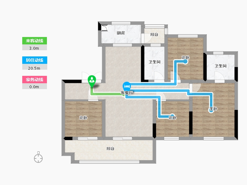 四川省-巴中市-置信府-95.07-户型库-动静线