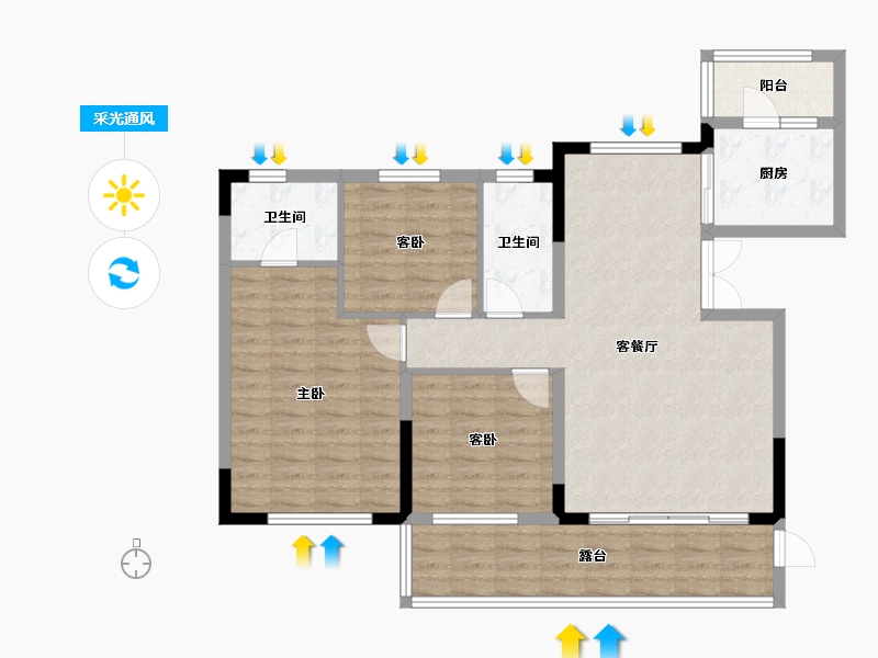 四川省-内江市-邦泰天誉-100.01-户型库-采光通风