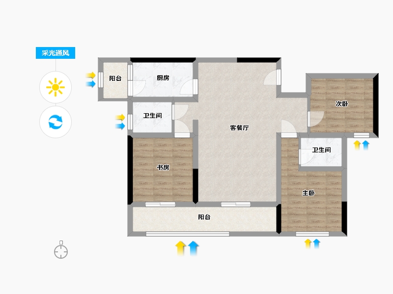 四川省-宜宾市-装备城丽晶港-87.03-户型库-采光通风