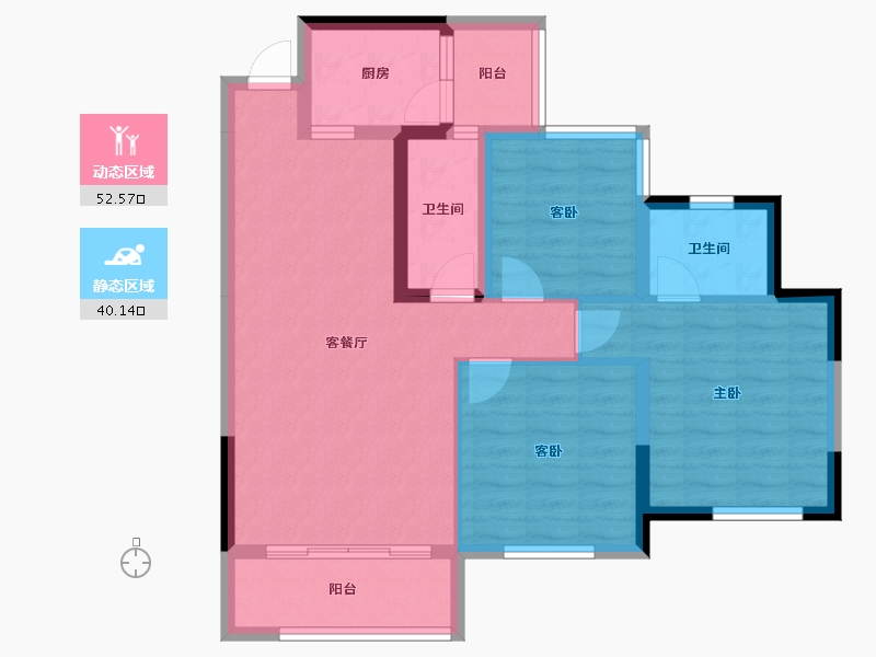 四川省-内江市-邦泰天誉-82.27-户型库-动静分区