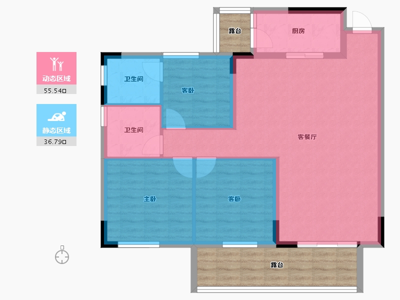 四川省-内江市-邦泰天誉-96.48-户型库-动静分区