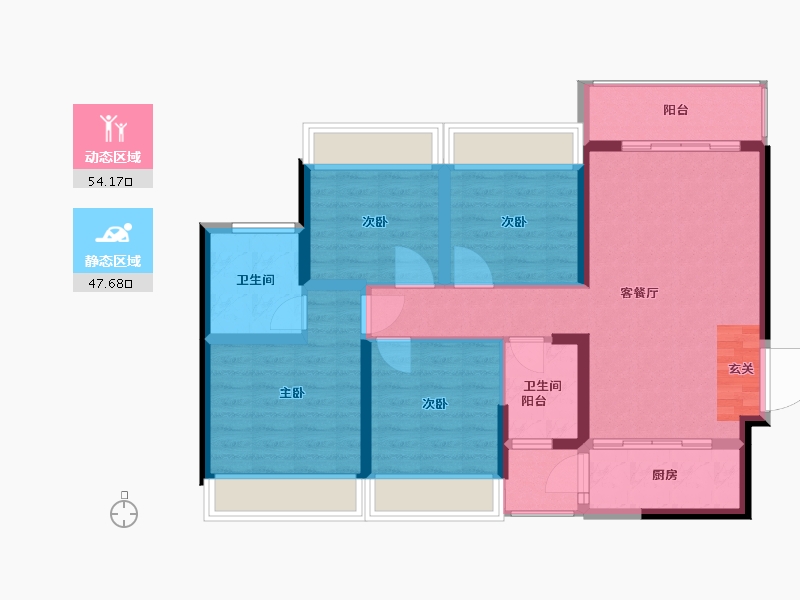 广西壮族自治区-柳州市-金科星辰-91.00-户型库-动静分区