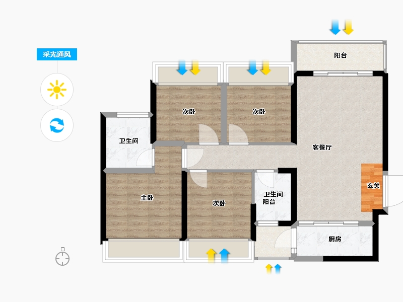 广西壮族自治区-柳州市-金科星辰-91.00-户型库-采光通风