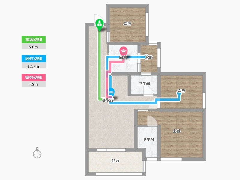 四川省-巴中市-阳光·巨林天下城-76.00-户型库-动静线