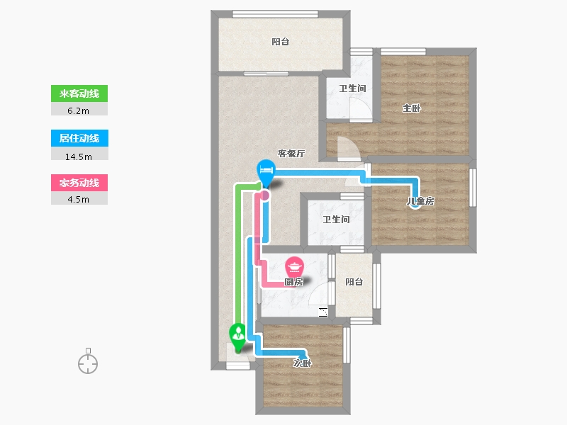 四川省-巴中市-阳光·巨林天下城-75.00-户型库-动静线