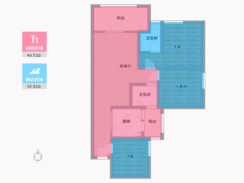 四川省-巴中市-阳光·巨林天下城-75.00-户型库-动静分区