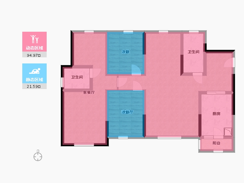 四川省-宜宾市-远达僰城首席-102.40-户型库-动静分区