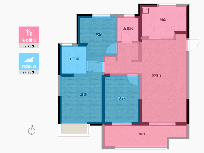 江苏省-无锡市-融创银城惠山国际社区-79.32-户型库-动静分区