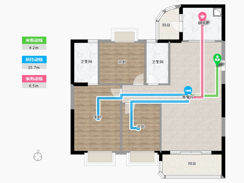 福建省-泉州市-莲花万盛凤凰城-105.84-户型库-动静线