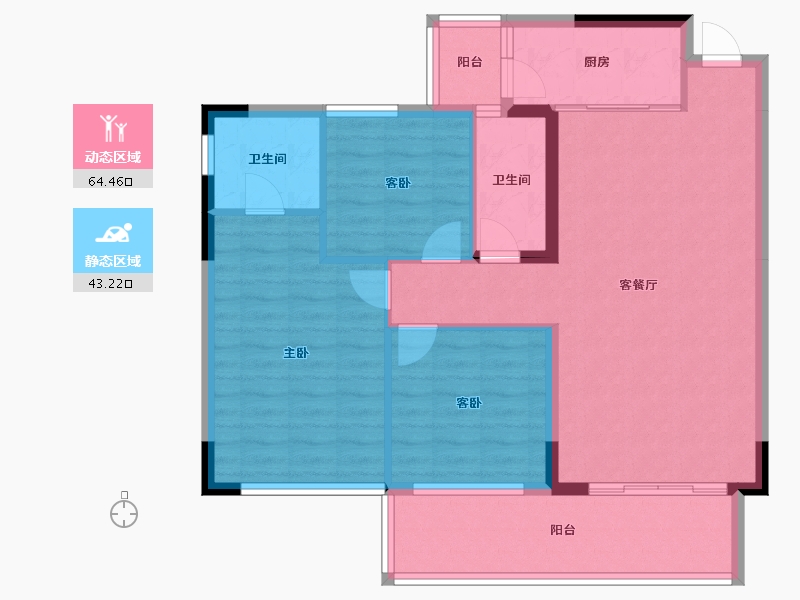 四川省-内江市-邦泰天誉-97.32-户型库-动静分区