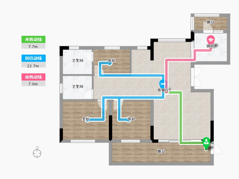 四川省-内江市-邦泰天誉-99.70-户型库-动静线