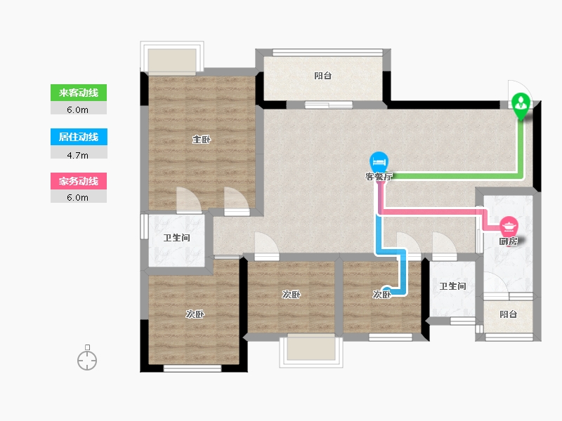 四川省-巴中市-阳光·巨林天下城-90.20-户型库-动静线