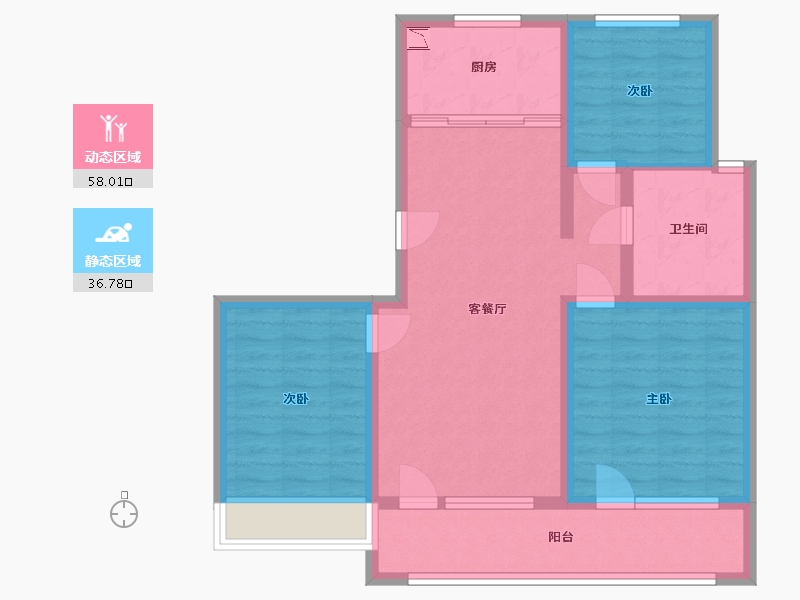 山东省-青岛市-海信九贤府-84.00-户型库-动静分区