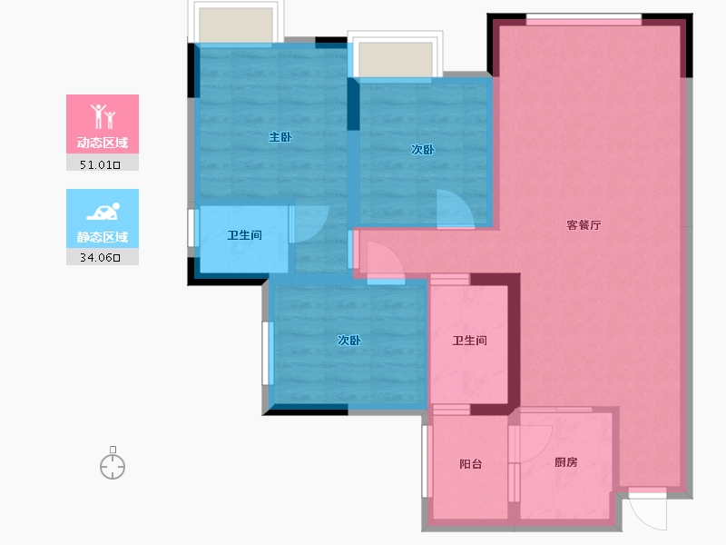 四川省-巴中市-阳光·巨林天下城-75.46-户型库-动静分区