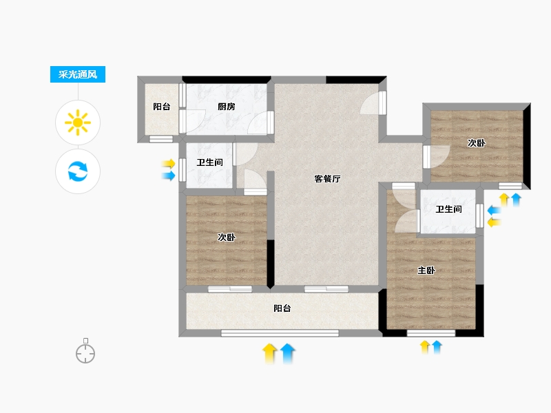 四川省-宜宾市-装备城丽晶港-78.40-户型库-采光通风