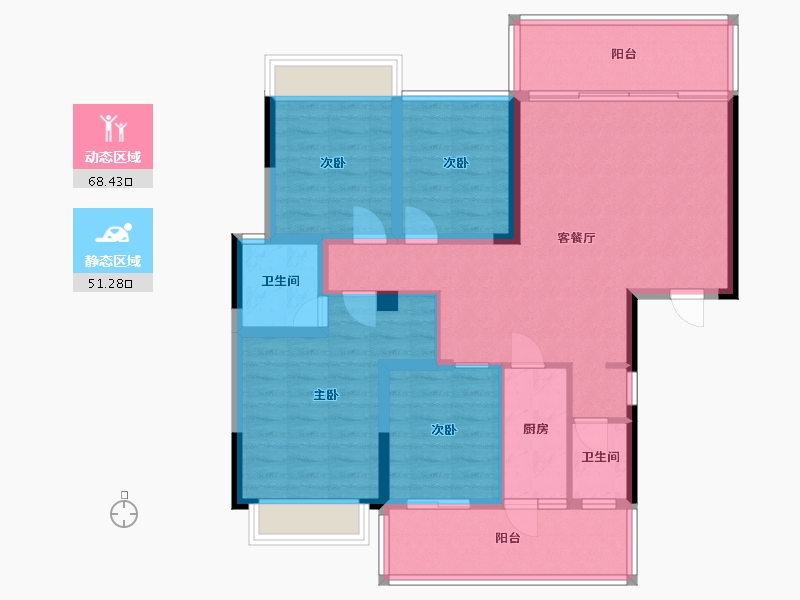 广西壮族自治区-桂林市-水岸林邸-107.02-户型库-动静分区